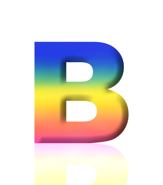 彩虹渐变字母设计 
