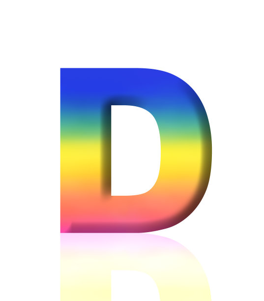 彩虹渐变字母设计 