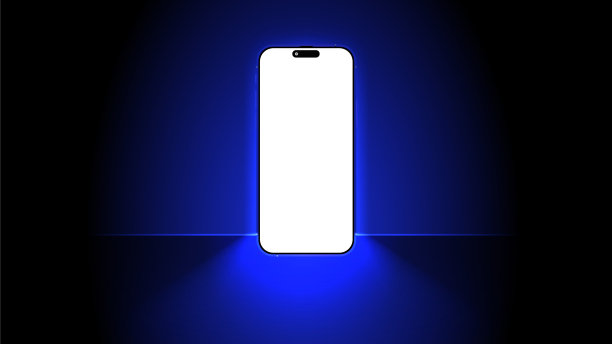 蓝色科技背景手机框