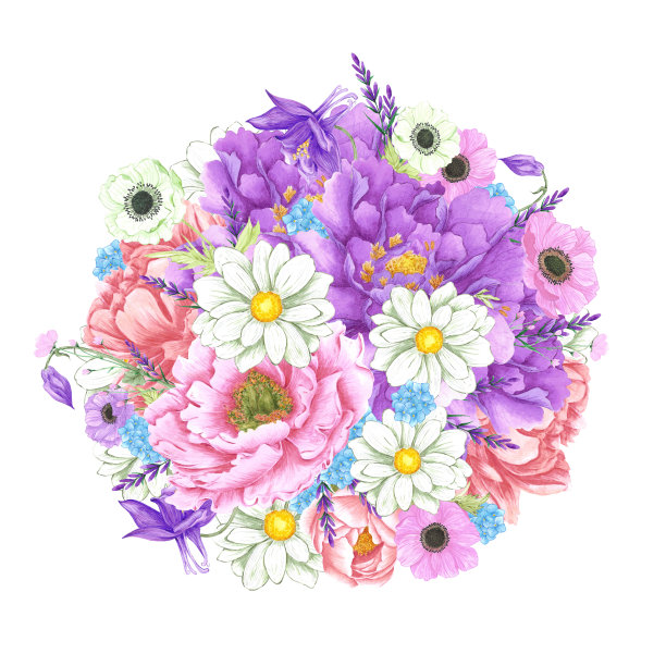 粉色花卉装饰名片