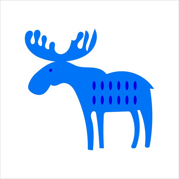 鹿剪影 鹿logo