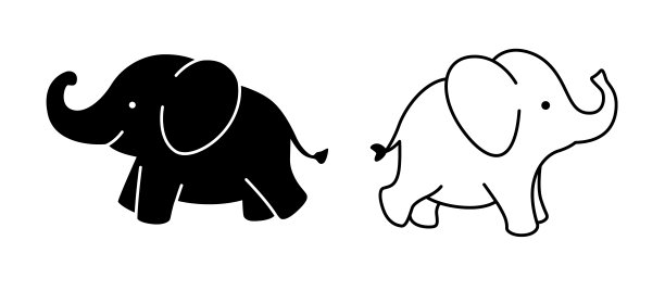 扁平化大象图案