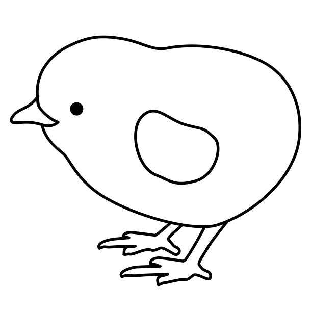 卡通线描小鸟
