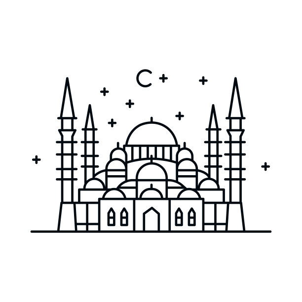 土耳其标志建筑插画