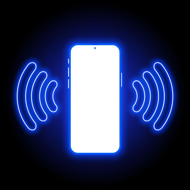 蓝色科技背景手机框