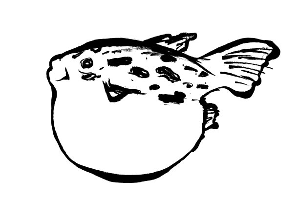 鱼水墨画