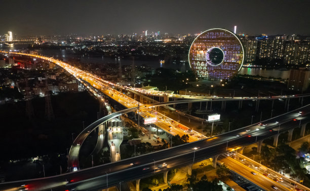 广州地标 高架桥夜景