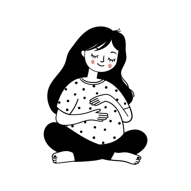 妈妈抱着孩子的母亲节矢量插画
