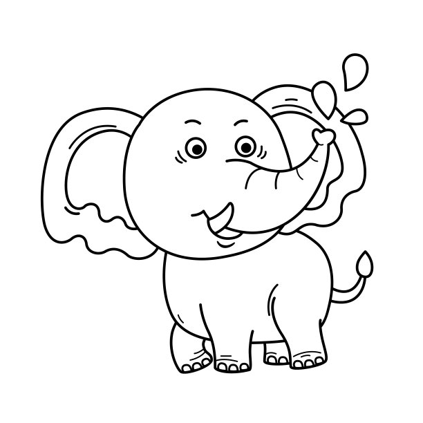 坐着的大象卡通元素