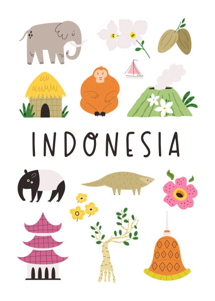 印尼地标建筑海报设计