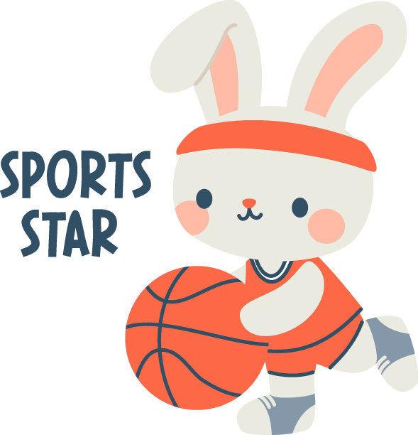 卡通,篮球,小兔子