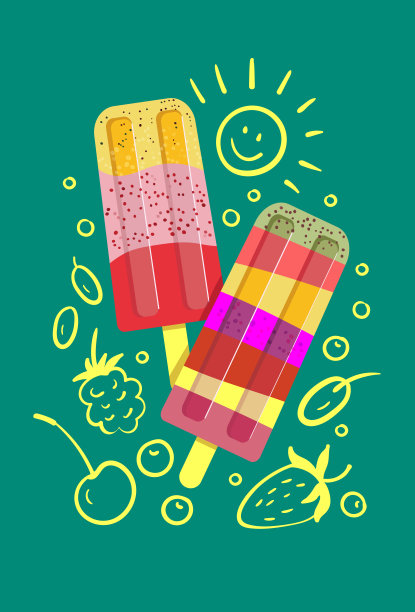 美味水果冰淇淋海报