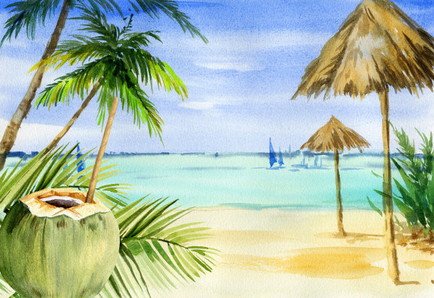 阳光沙滩海景图图片