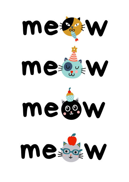 卡通小猫咪logo吉祥物
