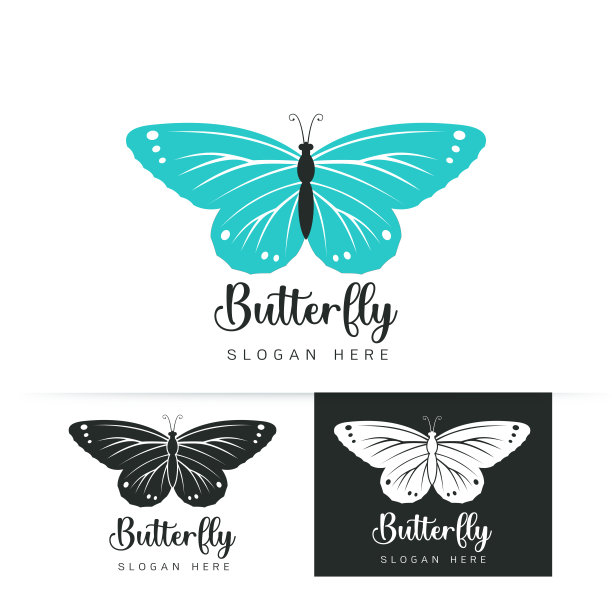 花朵蝴蝶标志logo