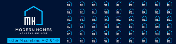 m建筑装饰logo标志