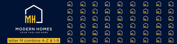 m字母logo房子