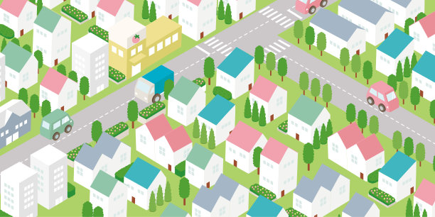 住宅小区绿道马路图片