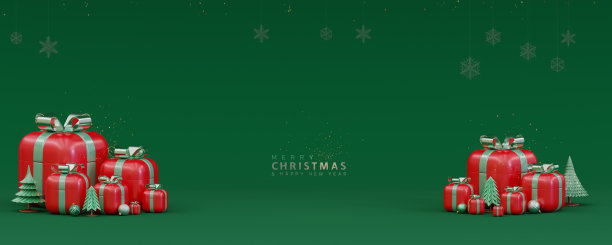 圣诞促销海报 绿