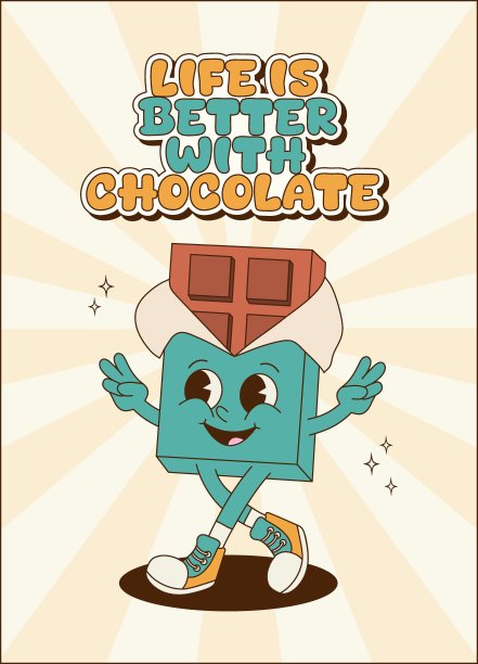 美味甜品卡通插画海报