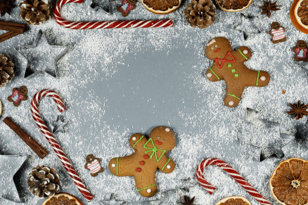 姜饼人 拐杖糖 圣诞节图案