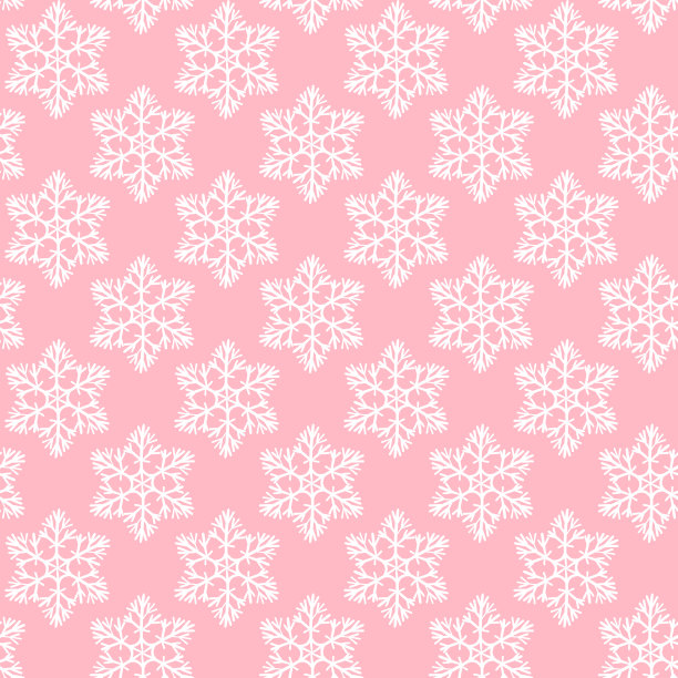 粉色雪花四方连续图案