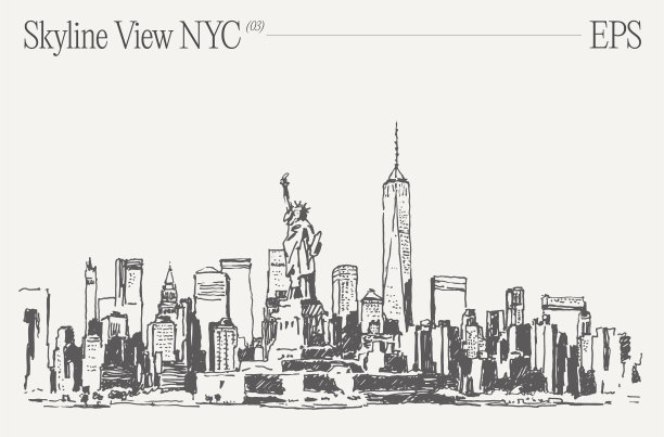 纽约城市插画图片