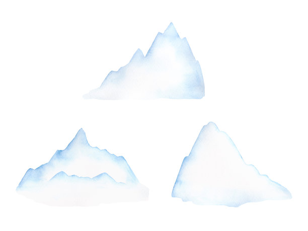 雪山抽象画