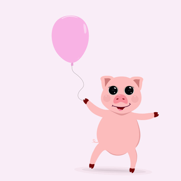 小猪可爱插图