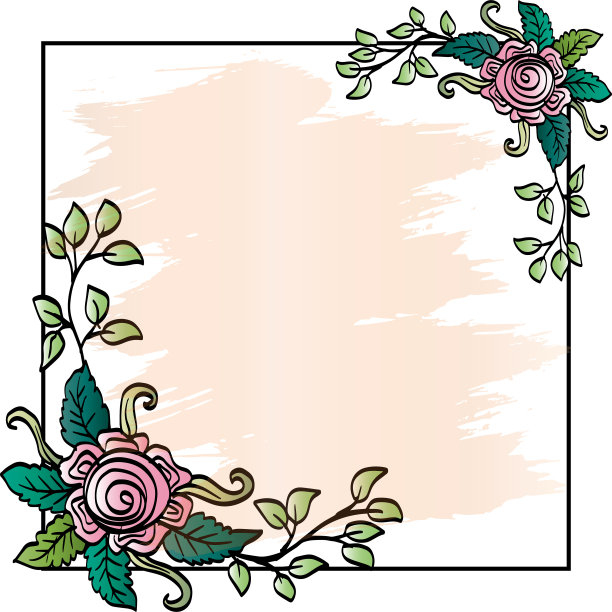 白玫瑰植物插画设计素材
