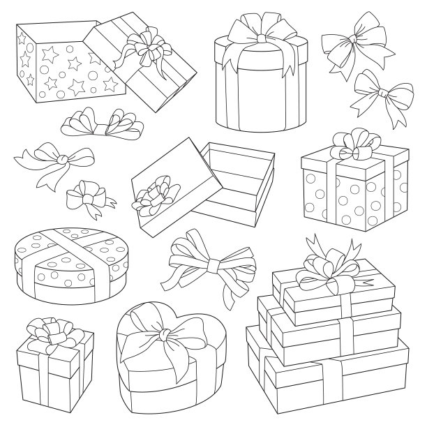圣诞图案卡通矢量圣诞礼物包装纸