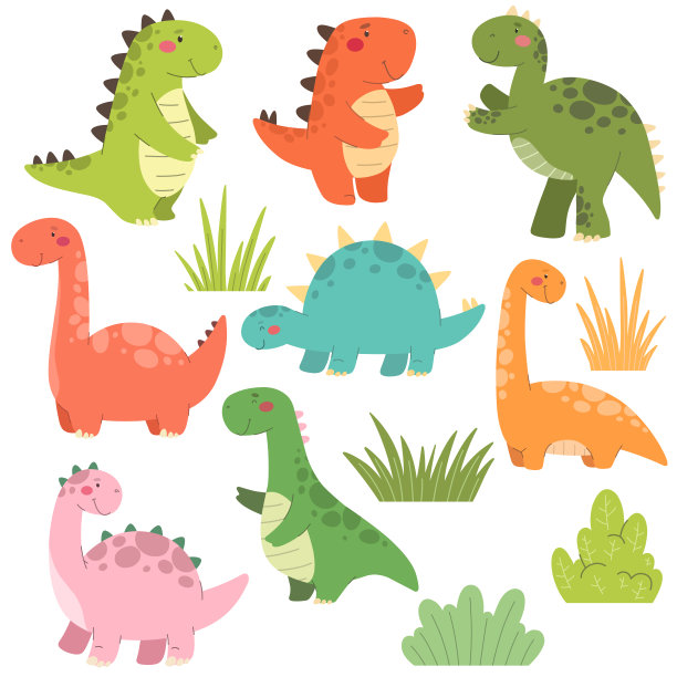 卡通可爱恐龙动物插画插图图片