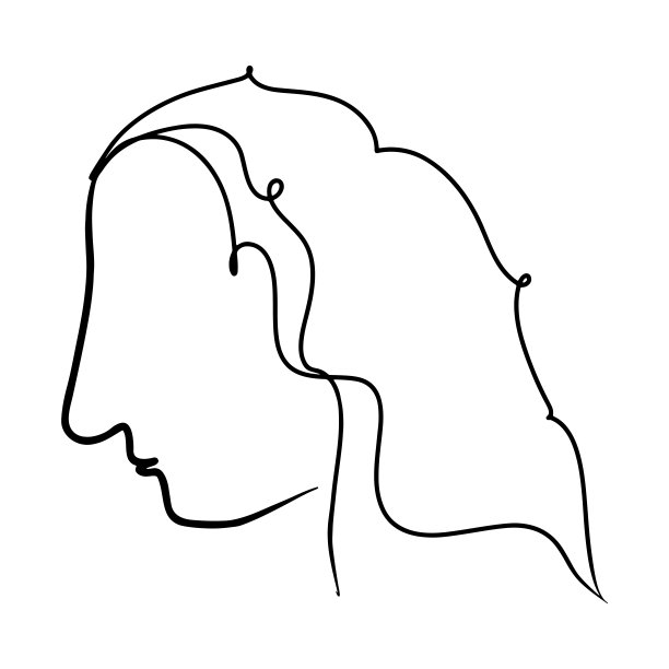 人物头像线条logo设计图