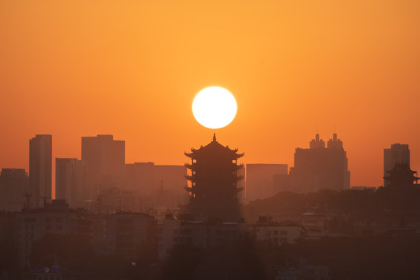 武汉城市地标建筑全景图