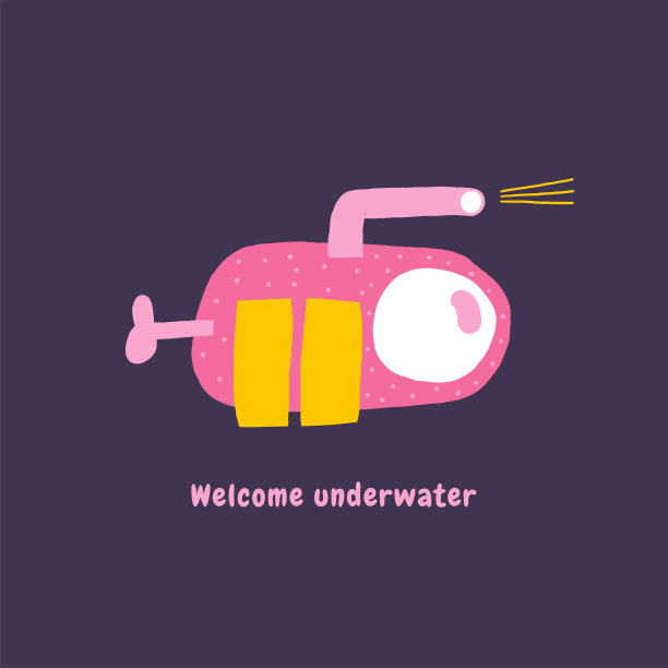 卡通人物潜水艇