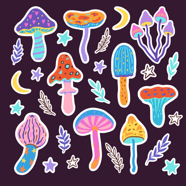 可爱蘑菇底纹