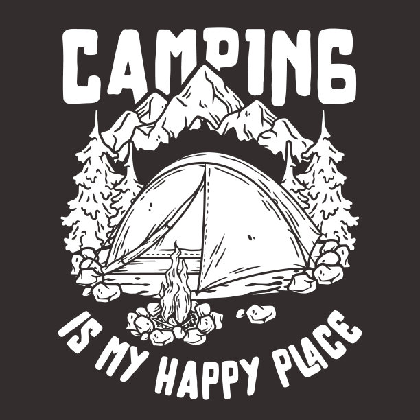 野外野营帐篷插画