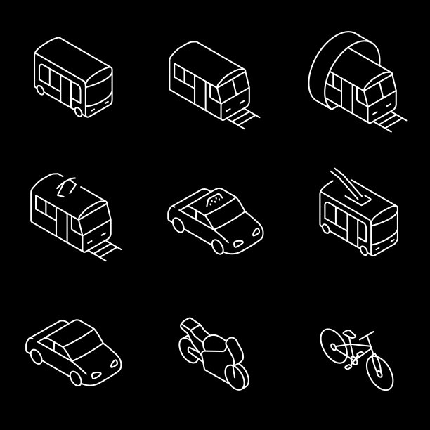 交通方式,巴士,符号