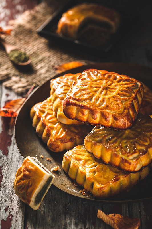 Mooncake,,Patisserie,Chinoise,pour,la,Fête,de,la,Lune,ou,Mid-Autumn,Festival