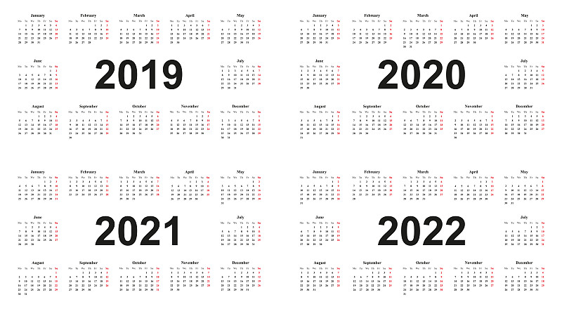 日历,2021,2020,2019,极简构图,白色背景,办公室,水平画幅,无人,历日