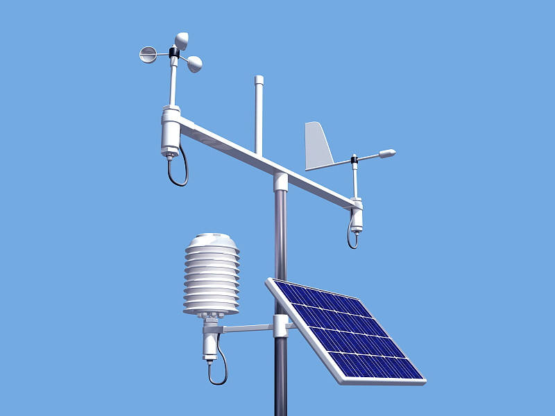 气象站,气压计,风标,太阳能发电站,传感器,气候,温度,水平画幅,无人,科学