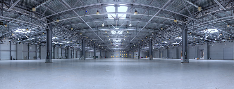 仓库,极简构图,水平画幅,无人,巨大的,透视图,工厂,飞机库,金属,图像