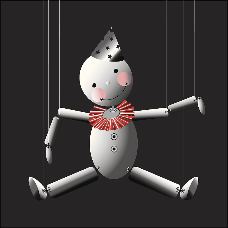 木偶,木偶剧,派对帽,无人,矢量,概念,玩具,图像,绘画插图