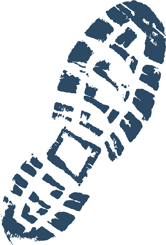 靴子,痕迹,徒步旅行,登山靴,脚印,足,蓝色,绘画插图,背景分离
