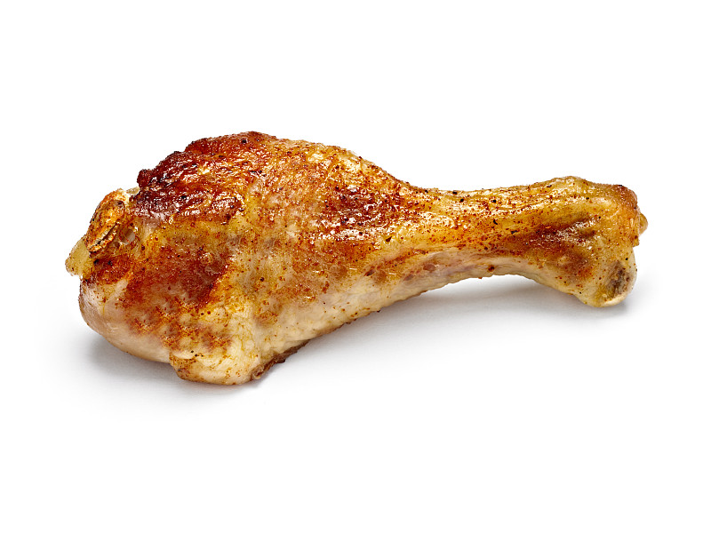 鸡腿,烤的,烤鸡,鸡,鸡肉,水平画幅,无人,白色背景,背景分离,特写