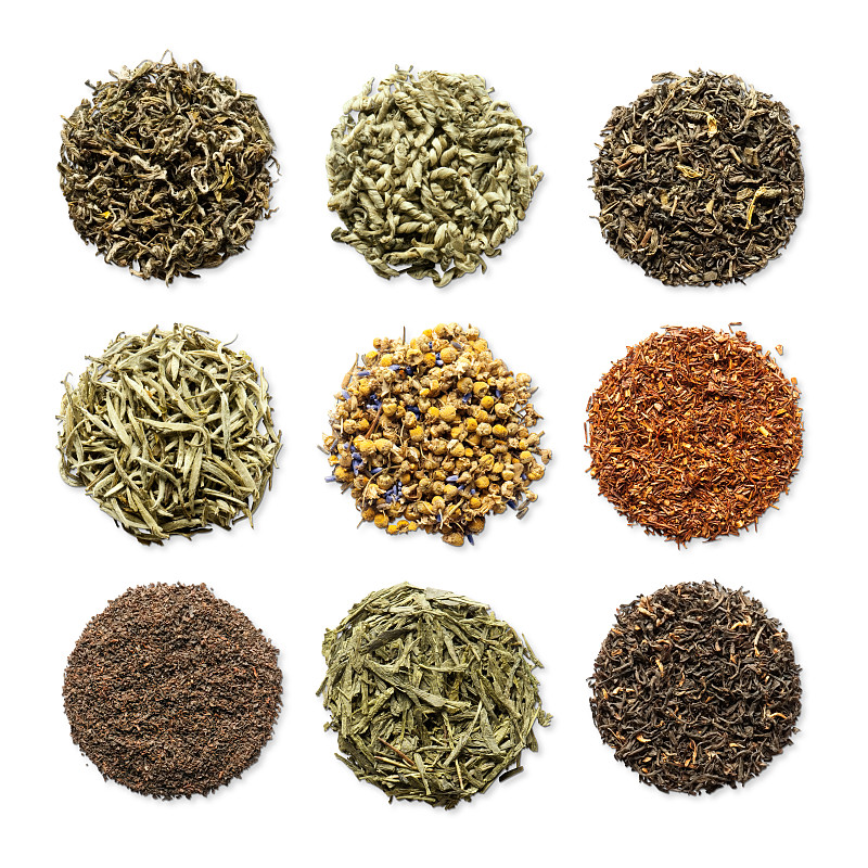 绿茶,多样,圆形,散叶莴苣,白茶,茶叶,茉莉茶,南非茶,阿萨姆,茶树