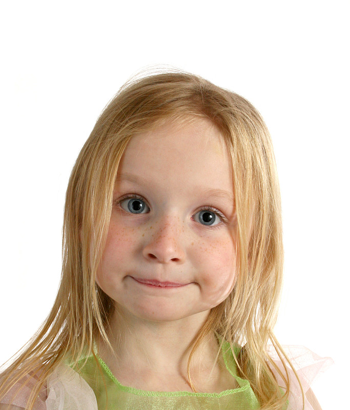 女孩,可爱的,垂直画幅,注视镜头,白人,长发,6岁到7岁,儿童,头像,仅儿童