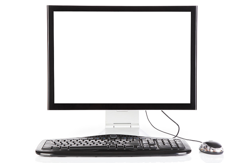 计算机键盘,显示器,空白的,鼠标,黑色,波形监测器,敞开口子,营业标志,留白,新的