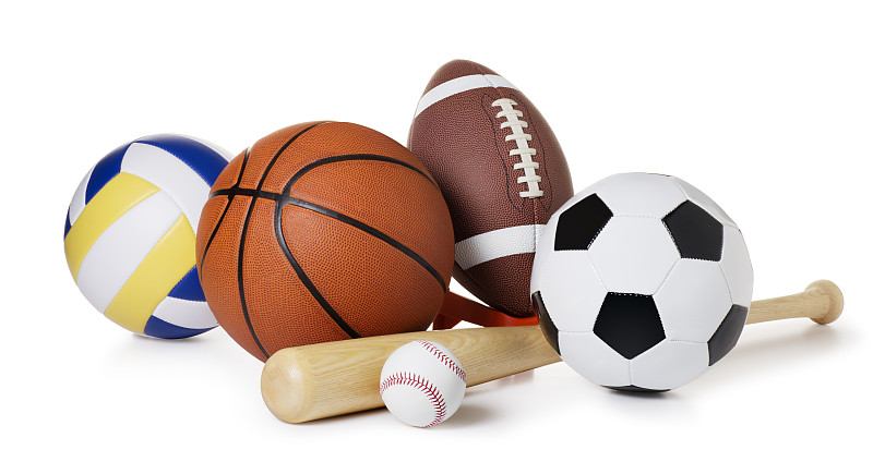 球,分离着色,白色,体育器械,排球,篮球,美式足球,足球,棒球棒,棒球