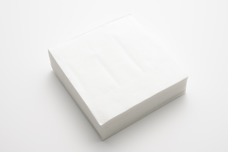 餐巾,白色背景,分离着色,白皮书,小酒杯,纸,餐具,留白,折叠的,水平画幅